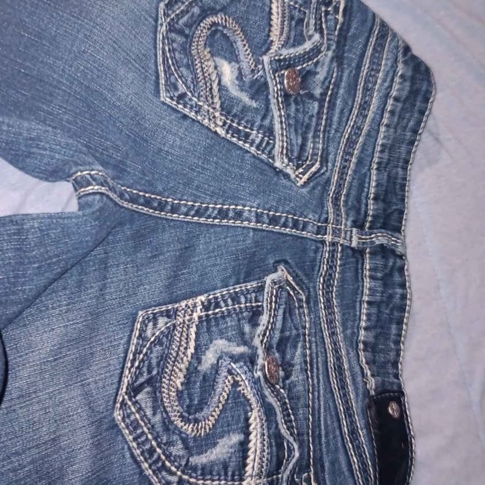 Aiko Dark Blue Women's Jeans with Stitch Detailing